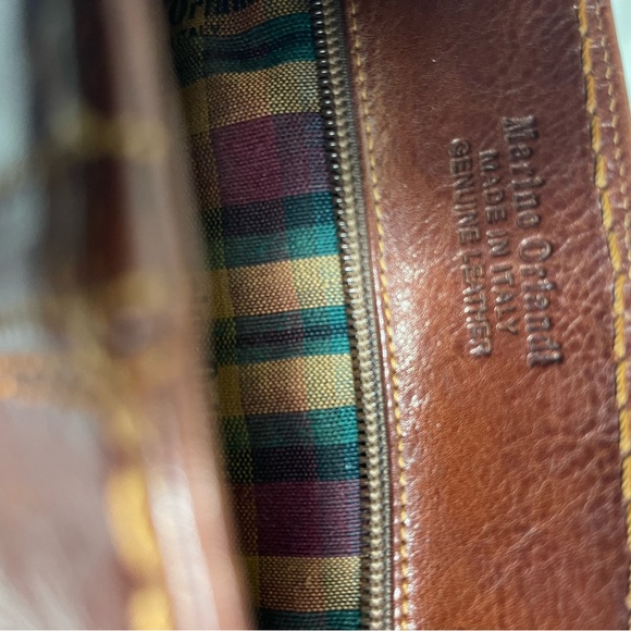 Marino Orlandi Vintage Leather brown Medium shoulder bag with gold tone accents - Picture 11 of 13